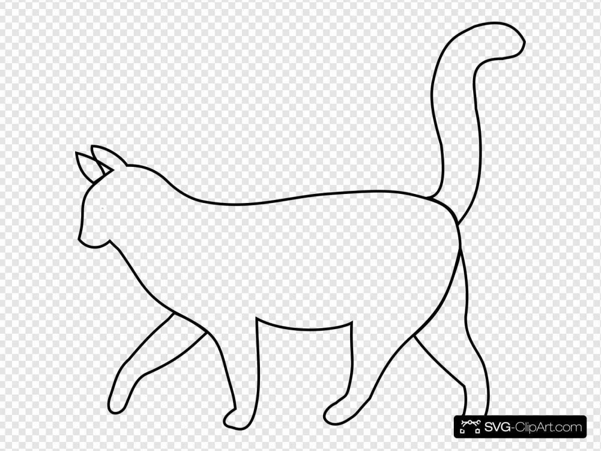 Adorable cat silhouette coloring page