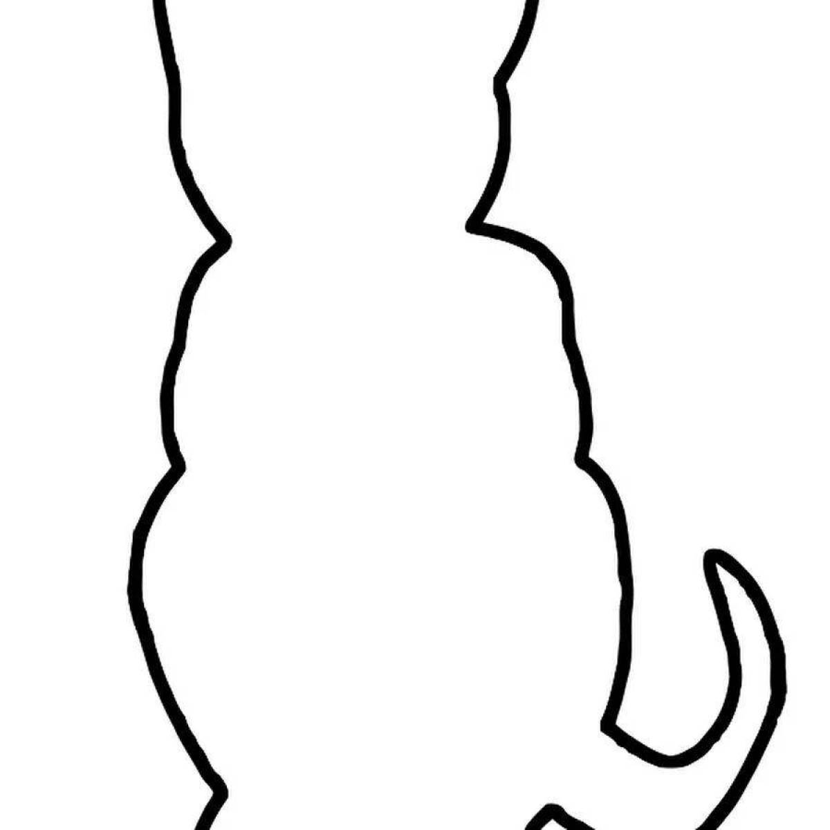 Coloring book silhouette of a cheerful cat
