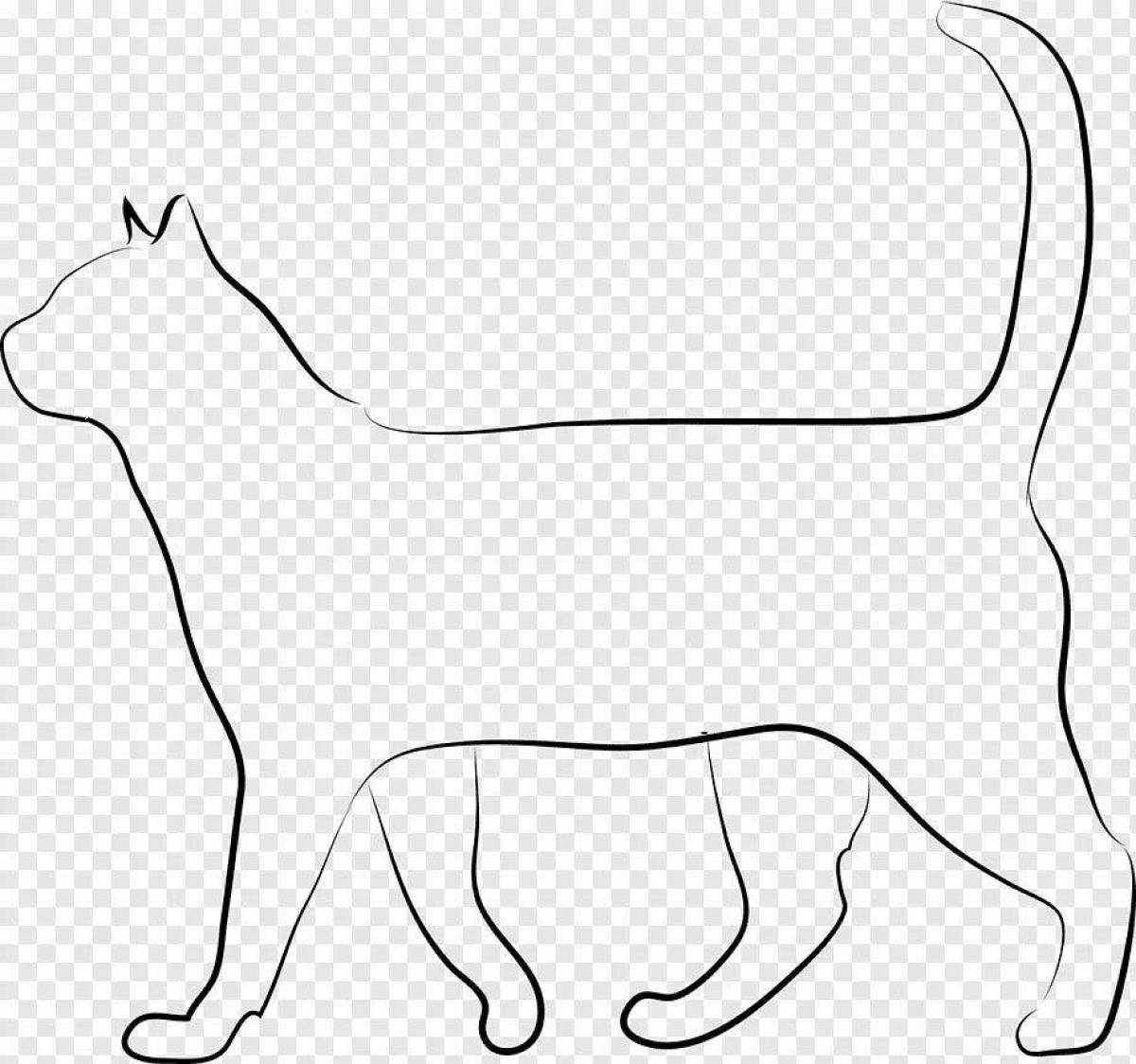 Coloring page dazzling cat silhouette