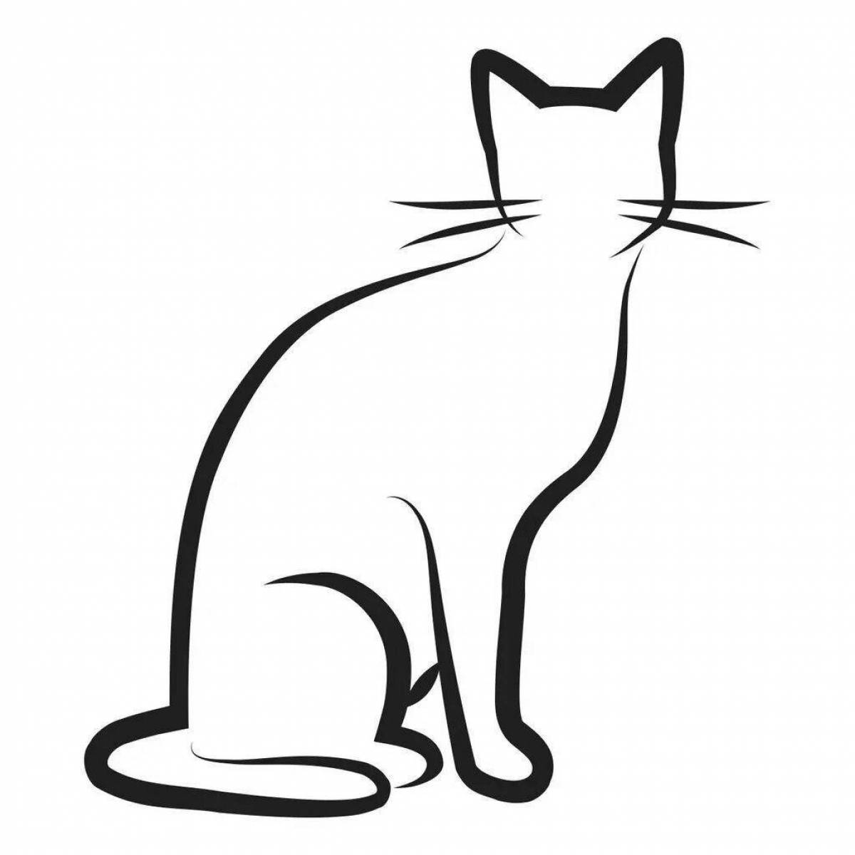 Coloring page nice cat silhouette