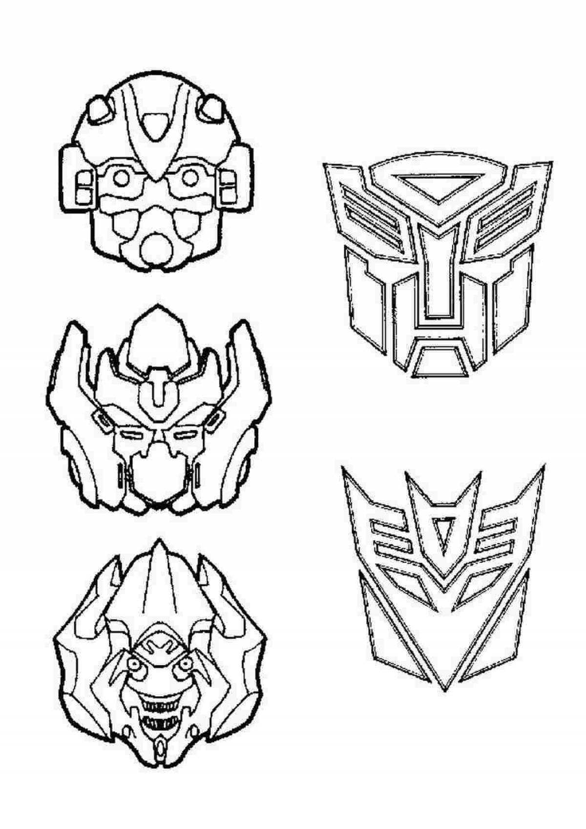 Coloring book joyful bumblebee mask