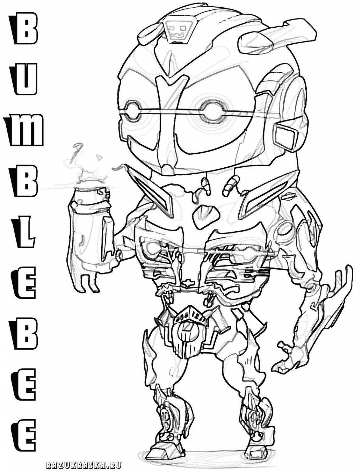 Coloring book incredible bumblebee mask