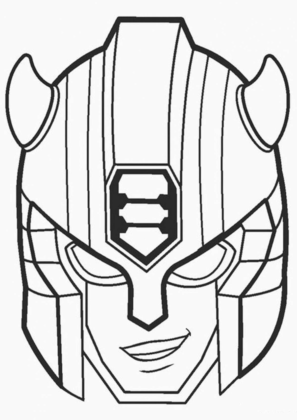 Great bumblebee mask coloring page