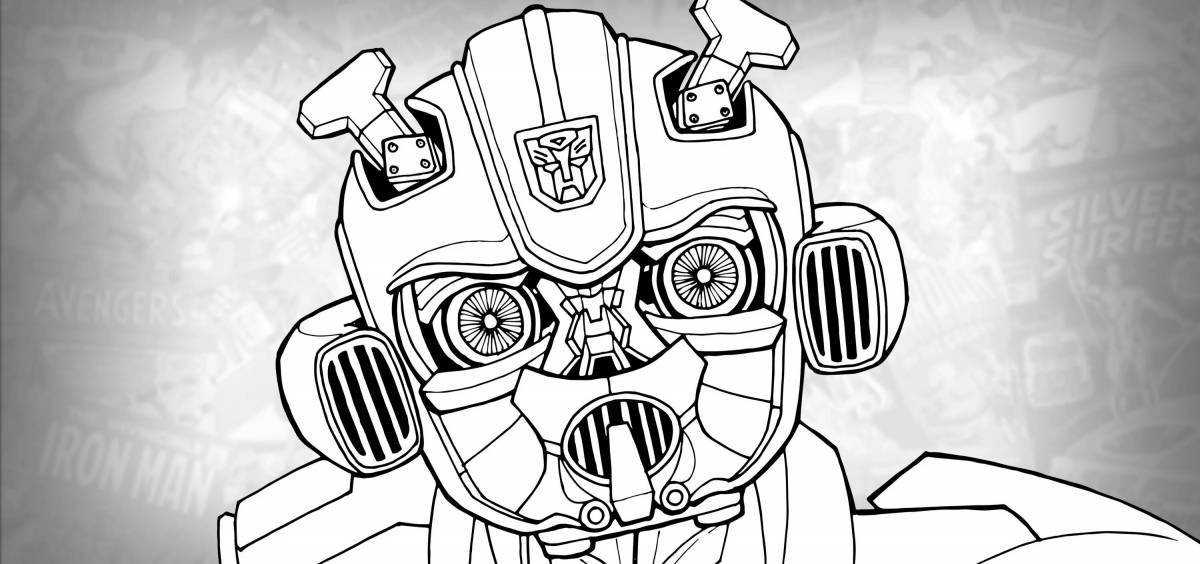 Exquisite bumblebee mask coloring page