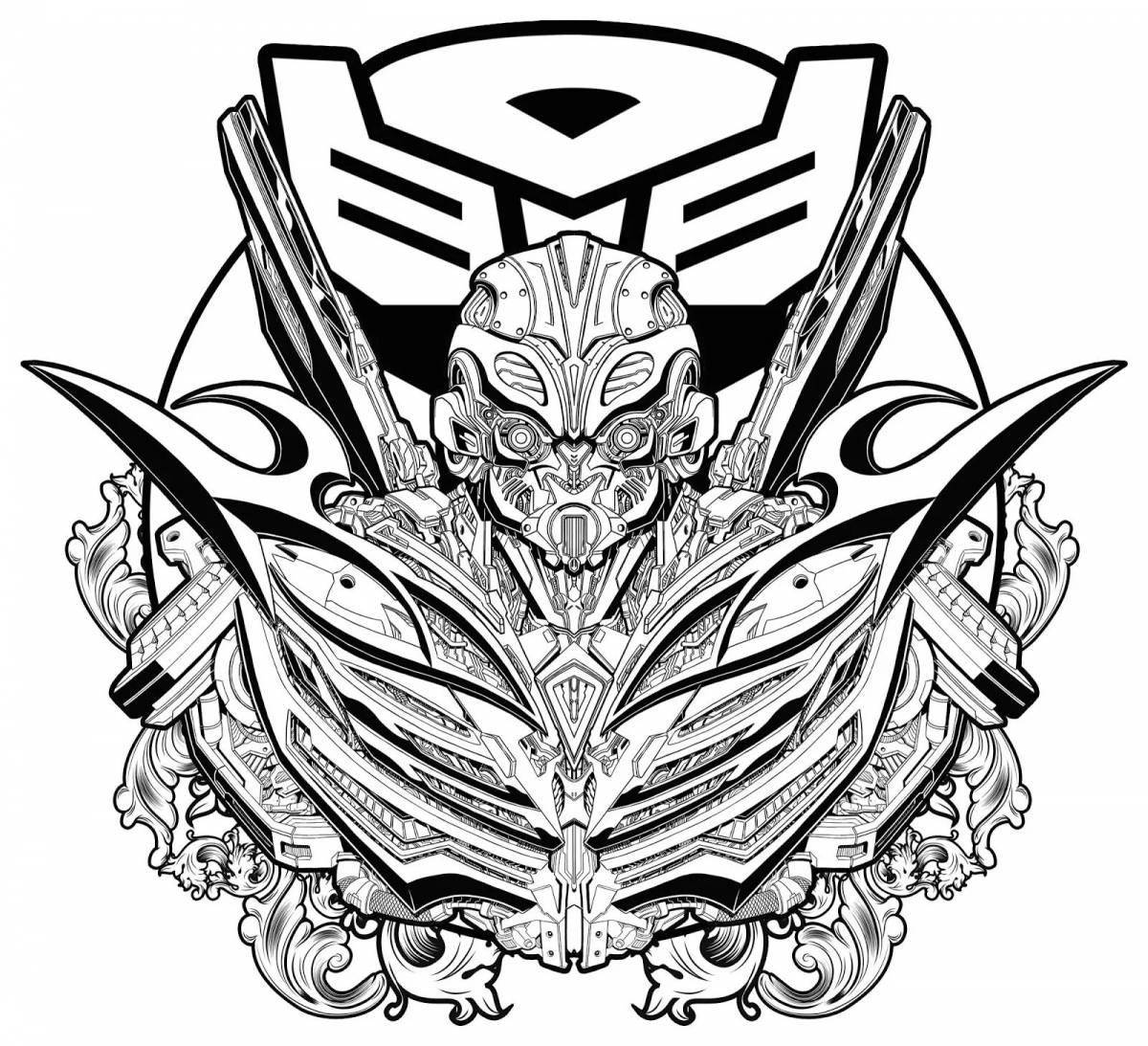 Coloring book stylish bumblebee mask