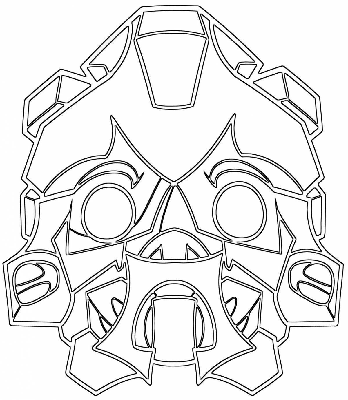 Coloring page graceful bumblebee mask
