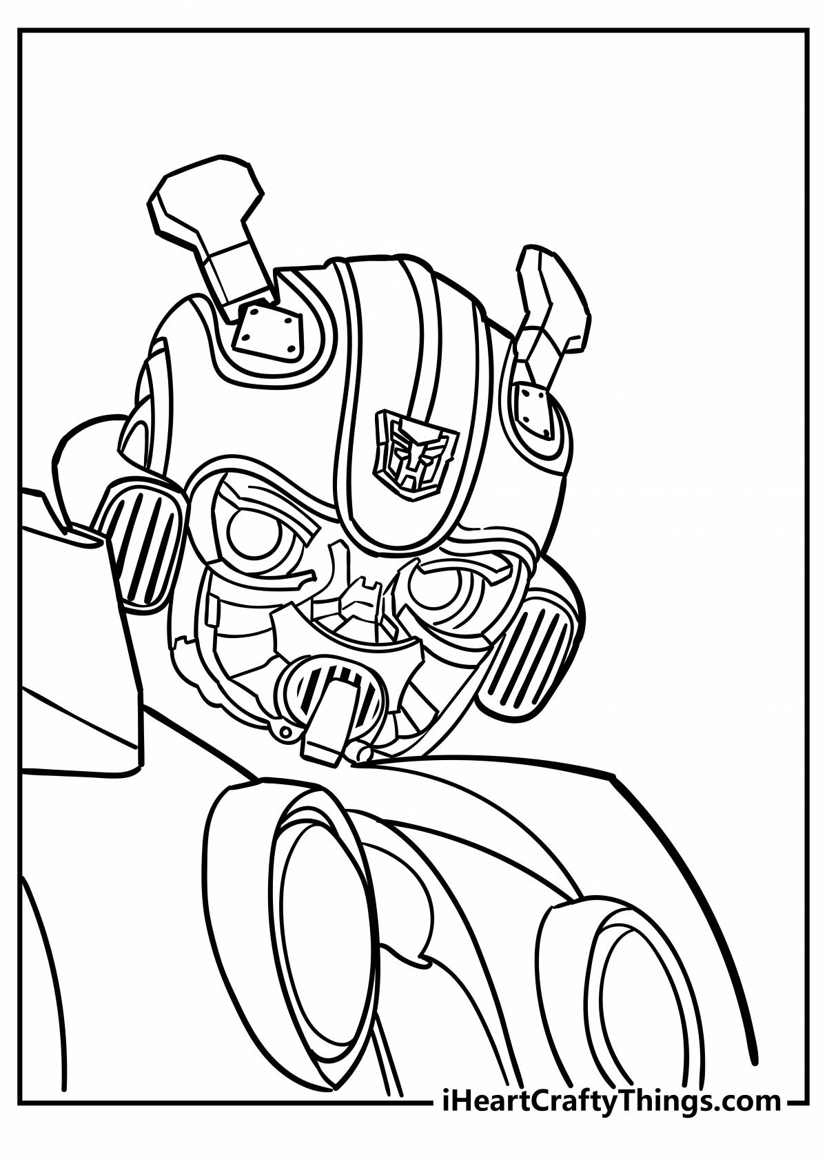 Dazzling bumblebee mask coloring page