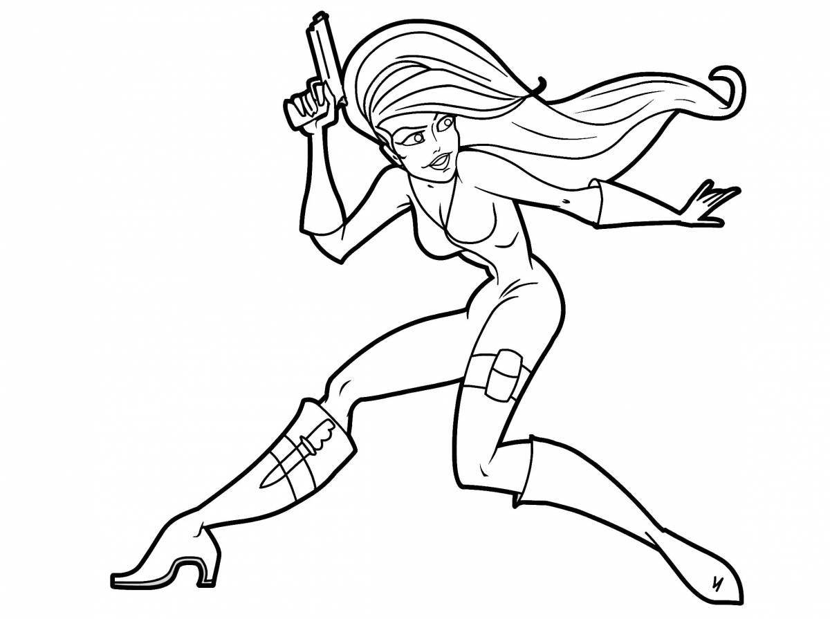 Coloring pages for spy kids with crazy colors