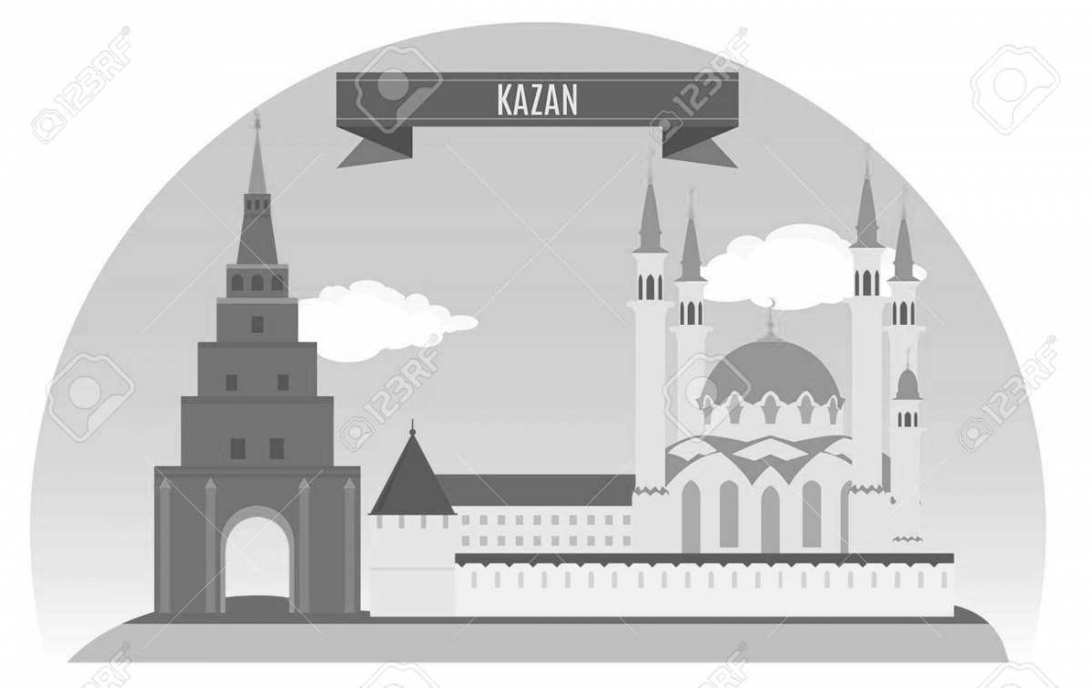 Coloring book majestic Kazan Kremlin