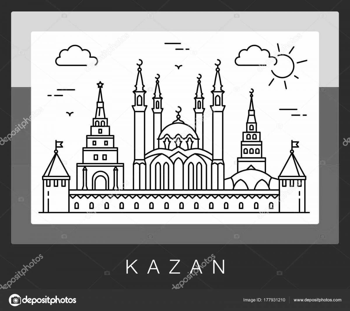Coloring page magnificent Kazan Kremlin