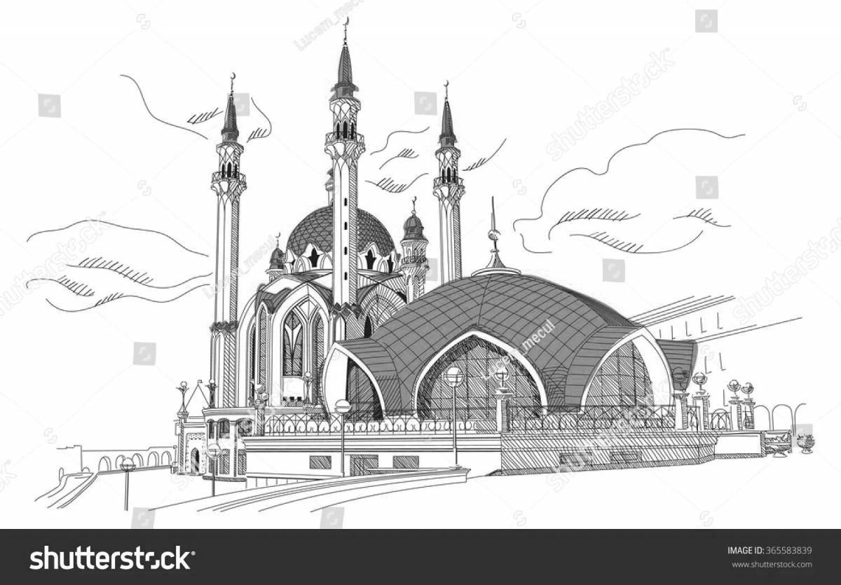 Coloring book beautiful Kazan Kremlin