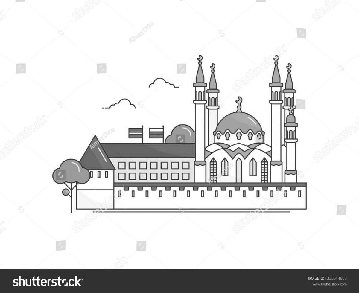 Coloring page amazing Kazan Kremlin