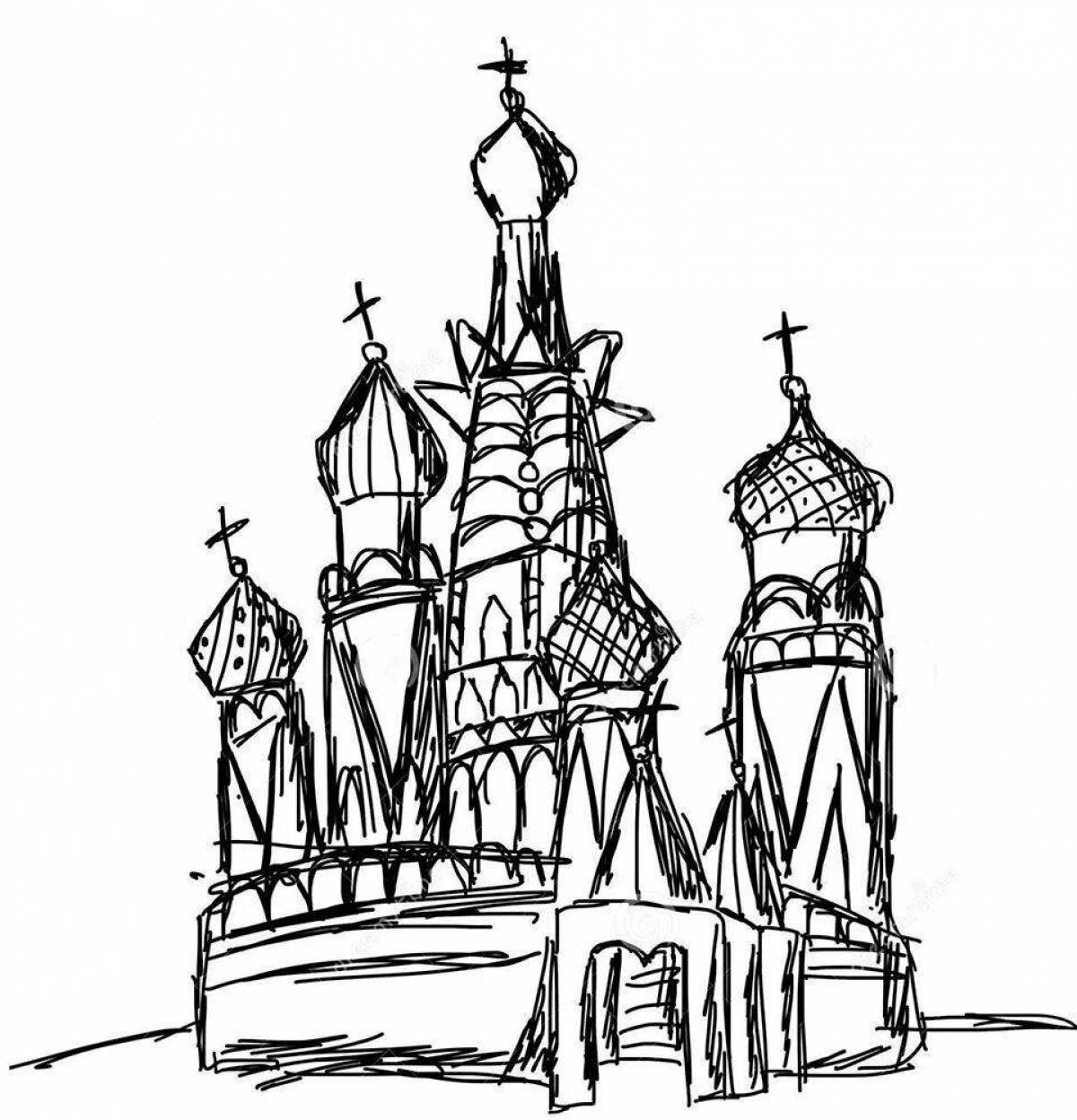 Красочный казанский кремль раскраска