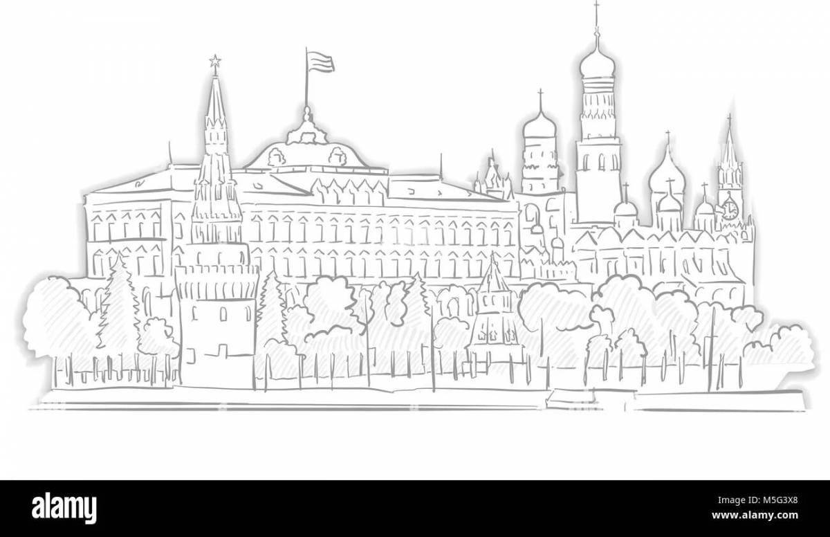 Kazan Kremlin glowing coloring page