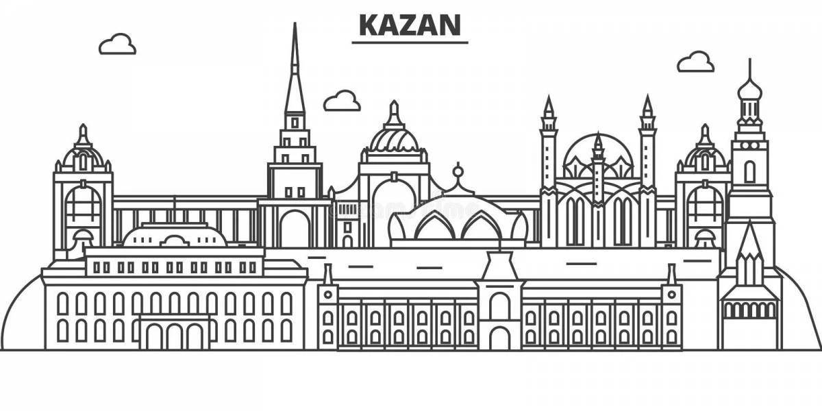 Colorfully detailed Kazan Kremlin coloring book