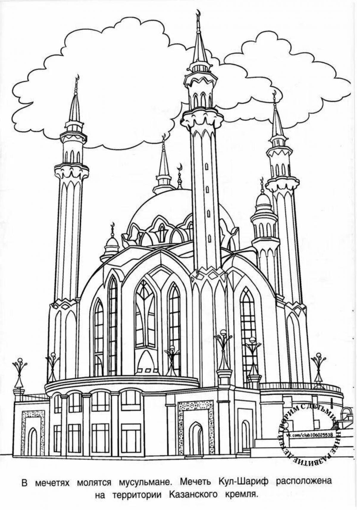 Красочно раскрашенный казанский кремль раскраска