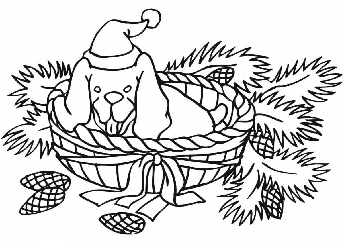 Coloring book inviting winter still life