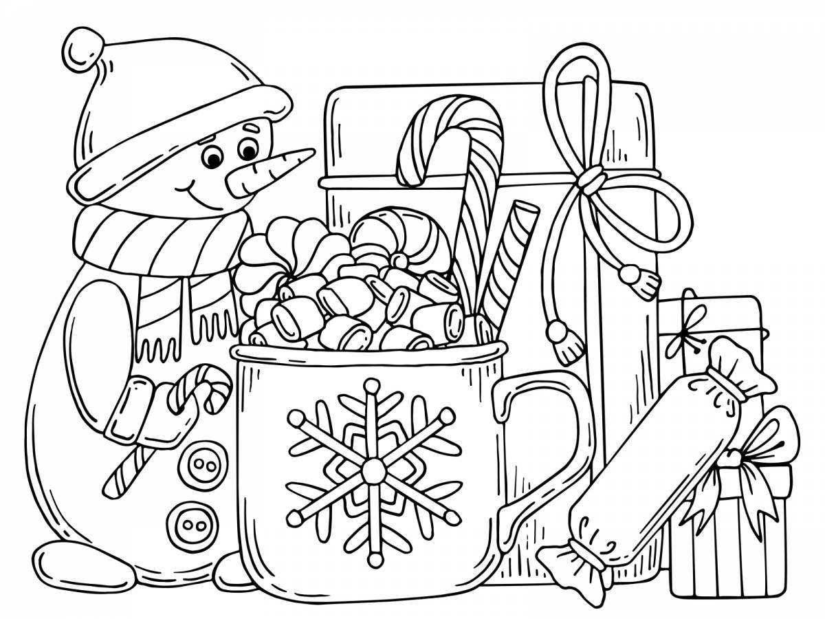 Coloring page blissful winter still life