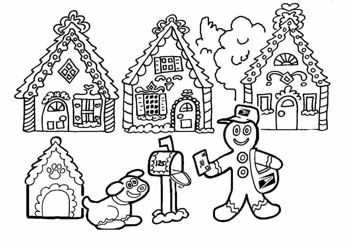 Charming house coloring book