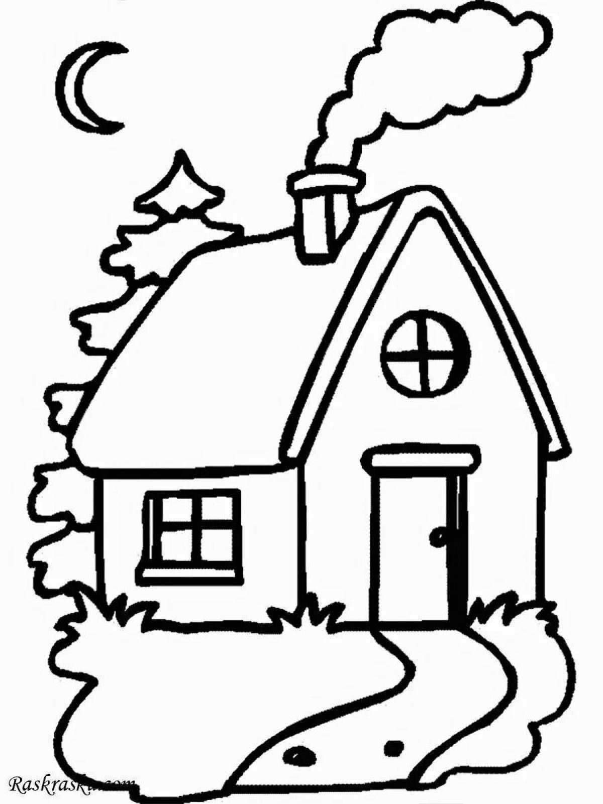 Charming house coloring page