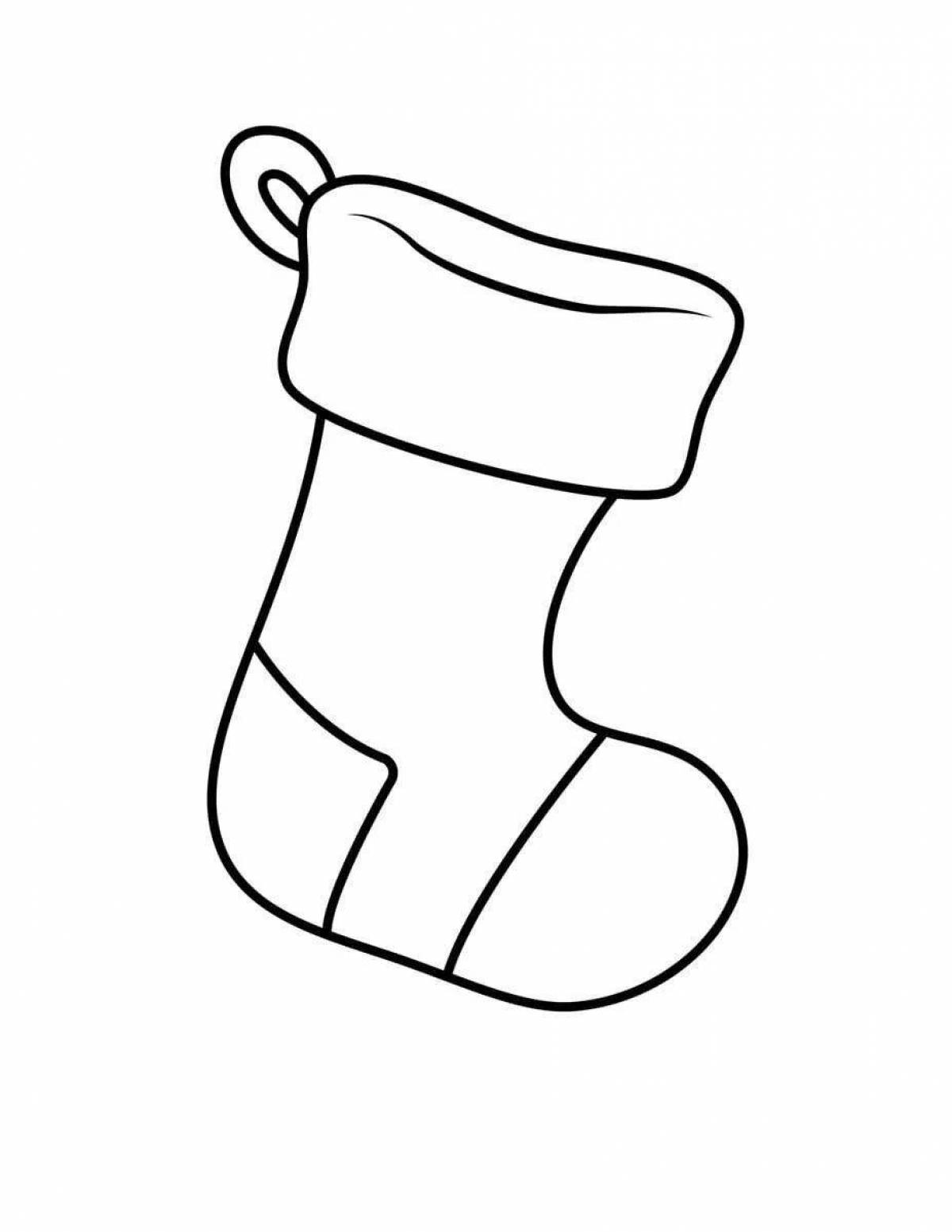 Glorious Christmas boot coloring page