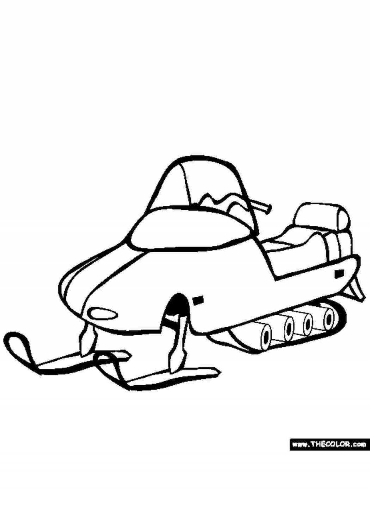 Coloring page exquisite snowmobile blizzard