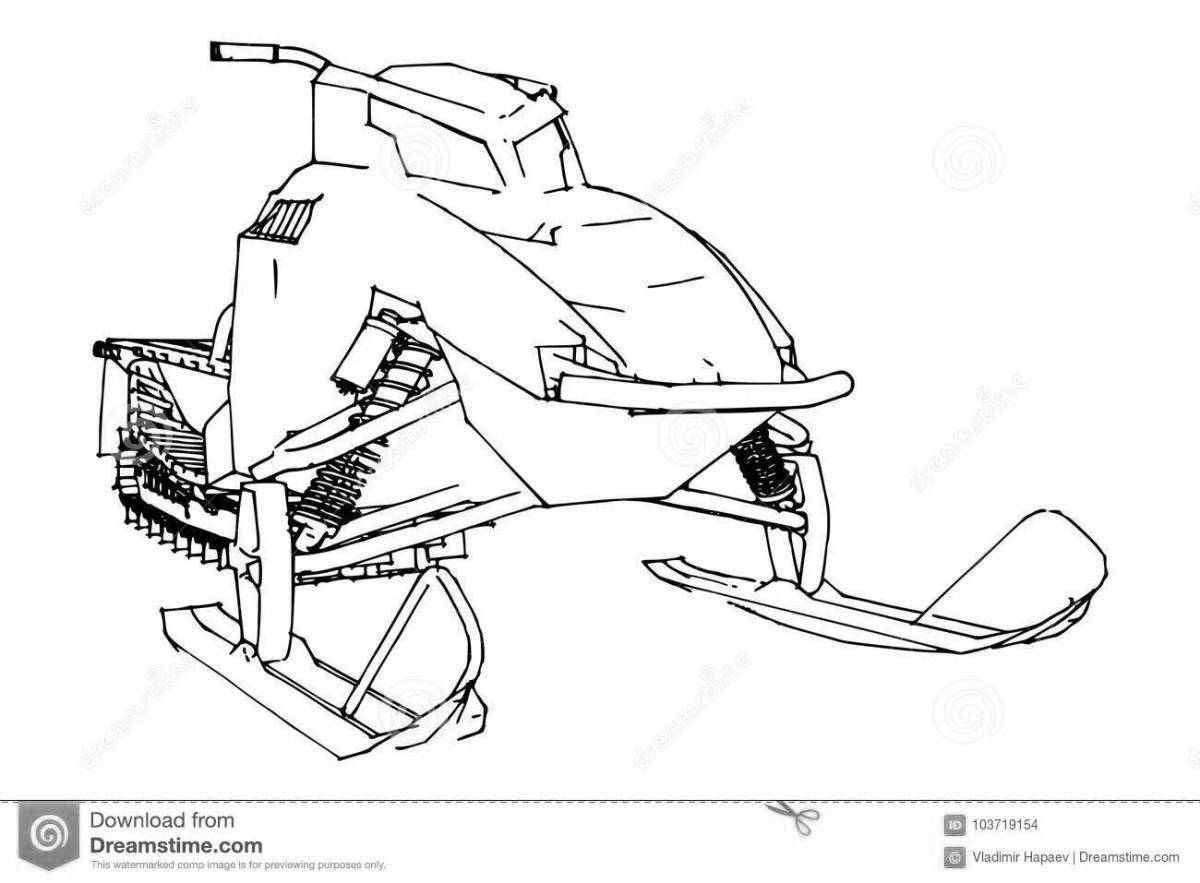 Blooming snowmobile blizzard coloring page
