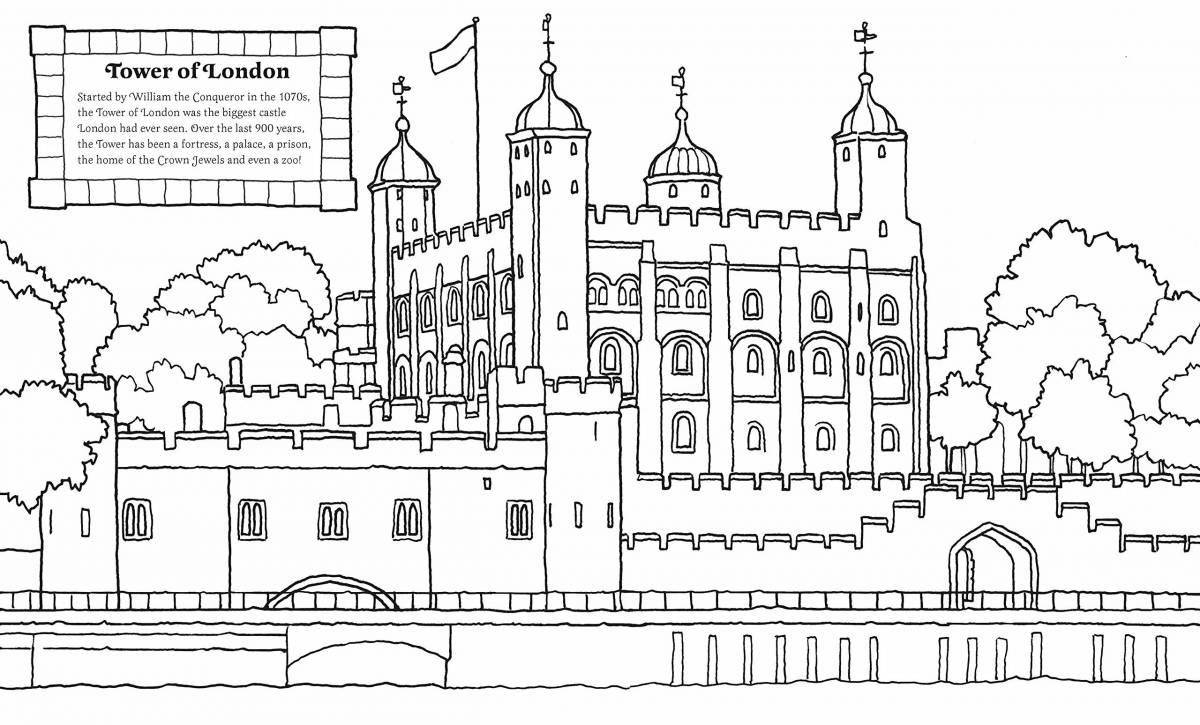 Раскраска великолепный букингемский дворец