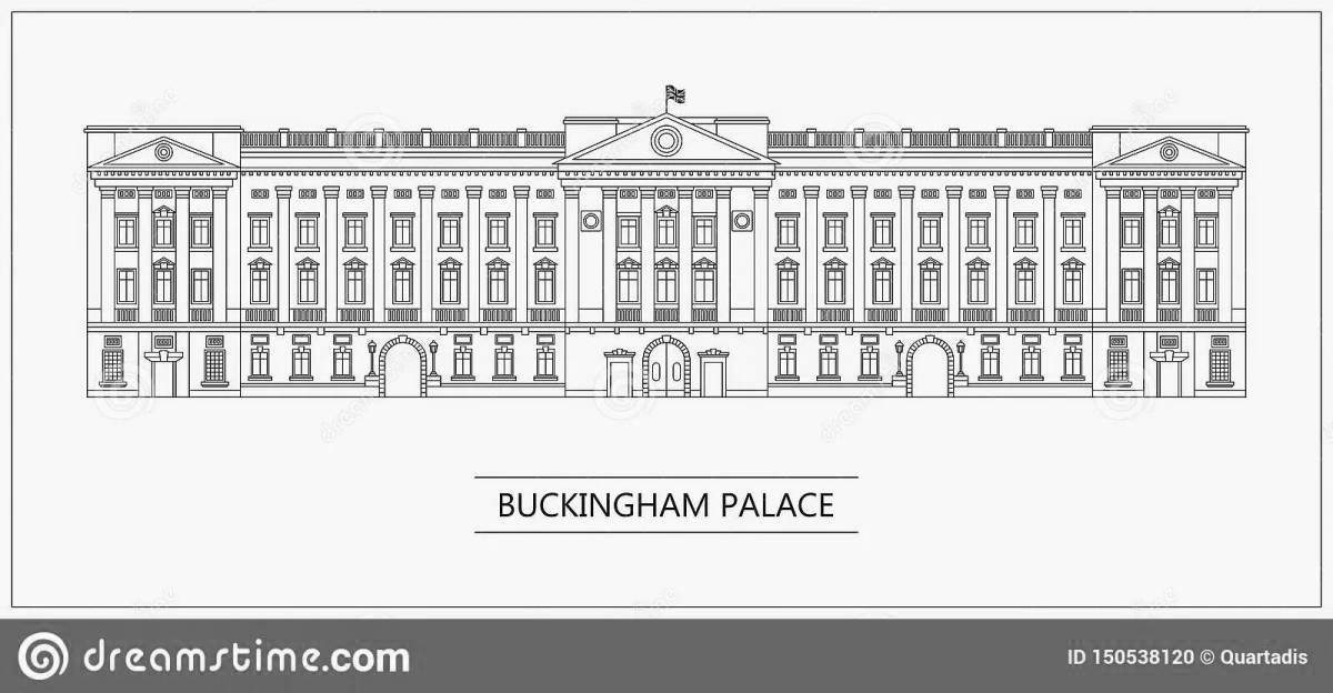 Раскраска большой букингемский дворец