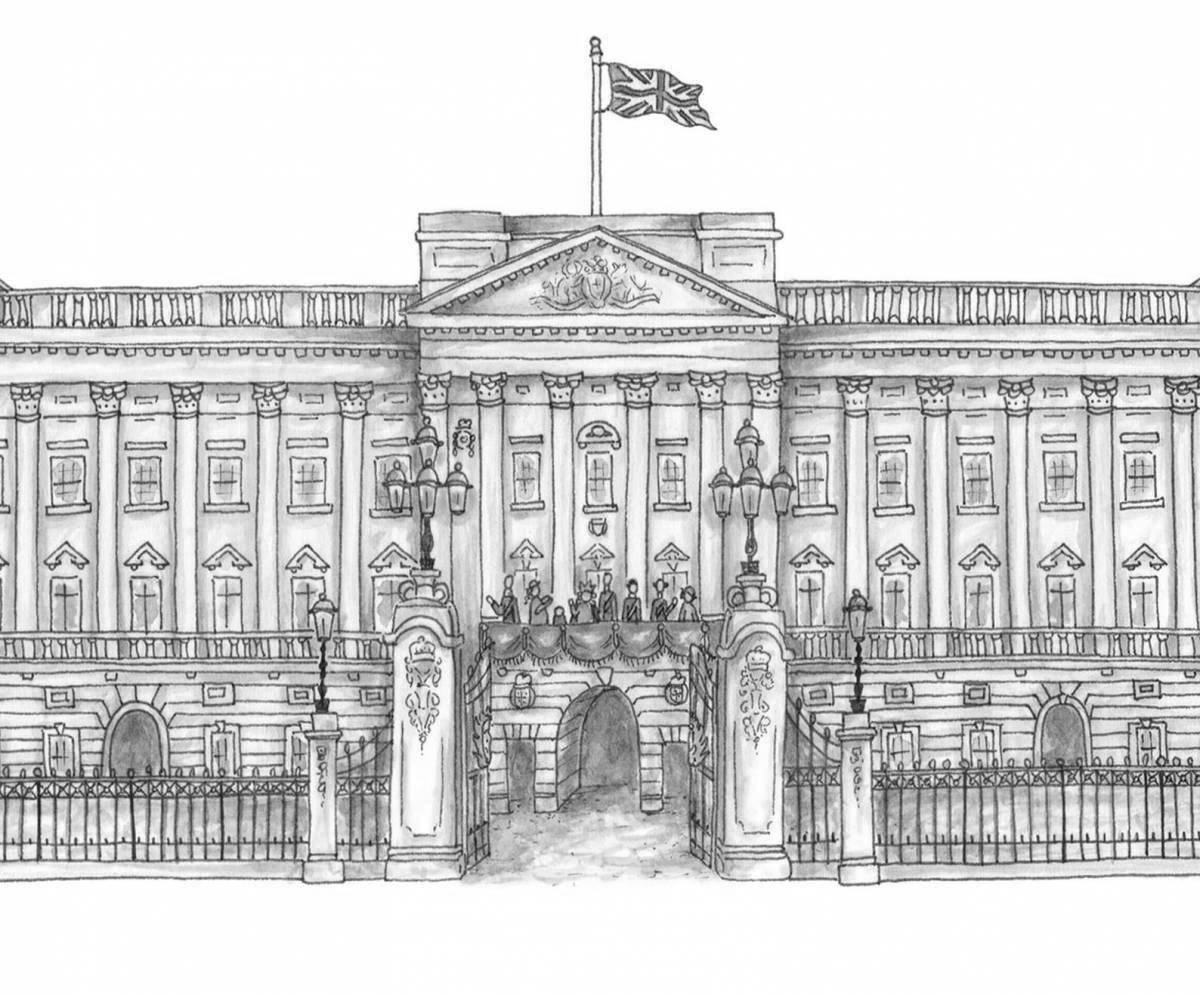 Exquisite coloring of Buckingham Palace