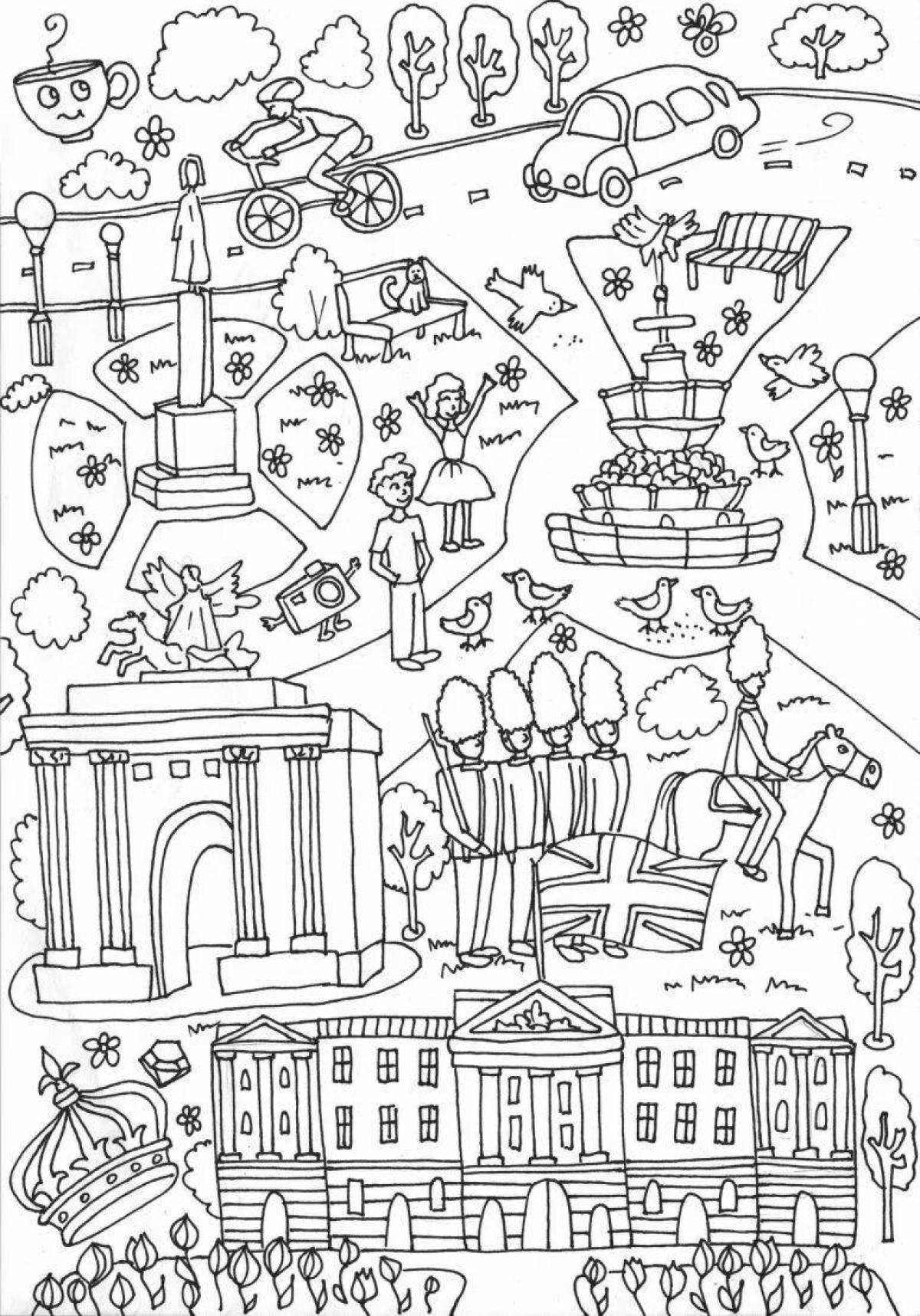 Раскраска сияющий букингемский дворец