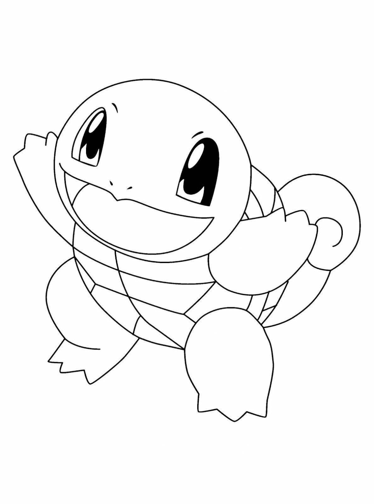 Colorful pokemon squirtle coloring page