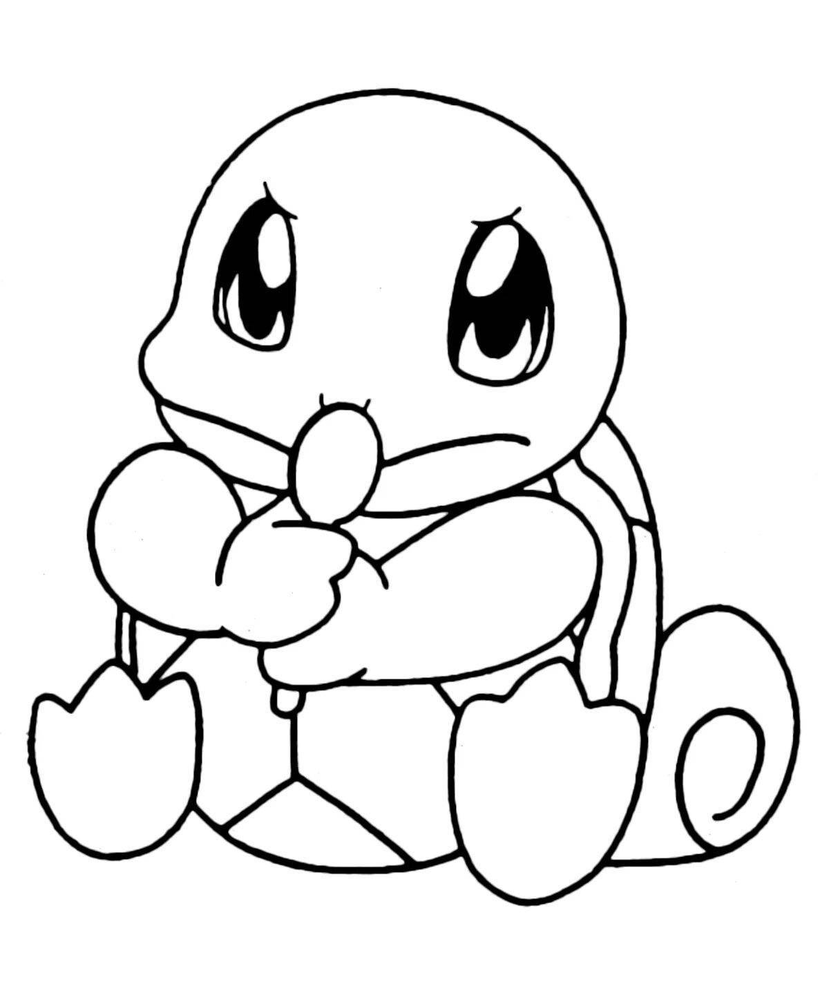 Adorable squirtle pokemon coloring page