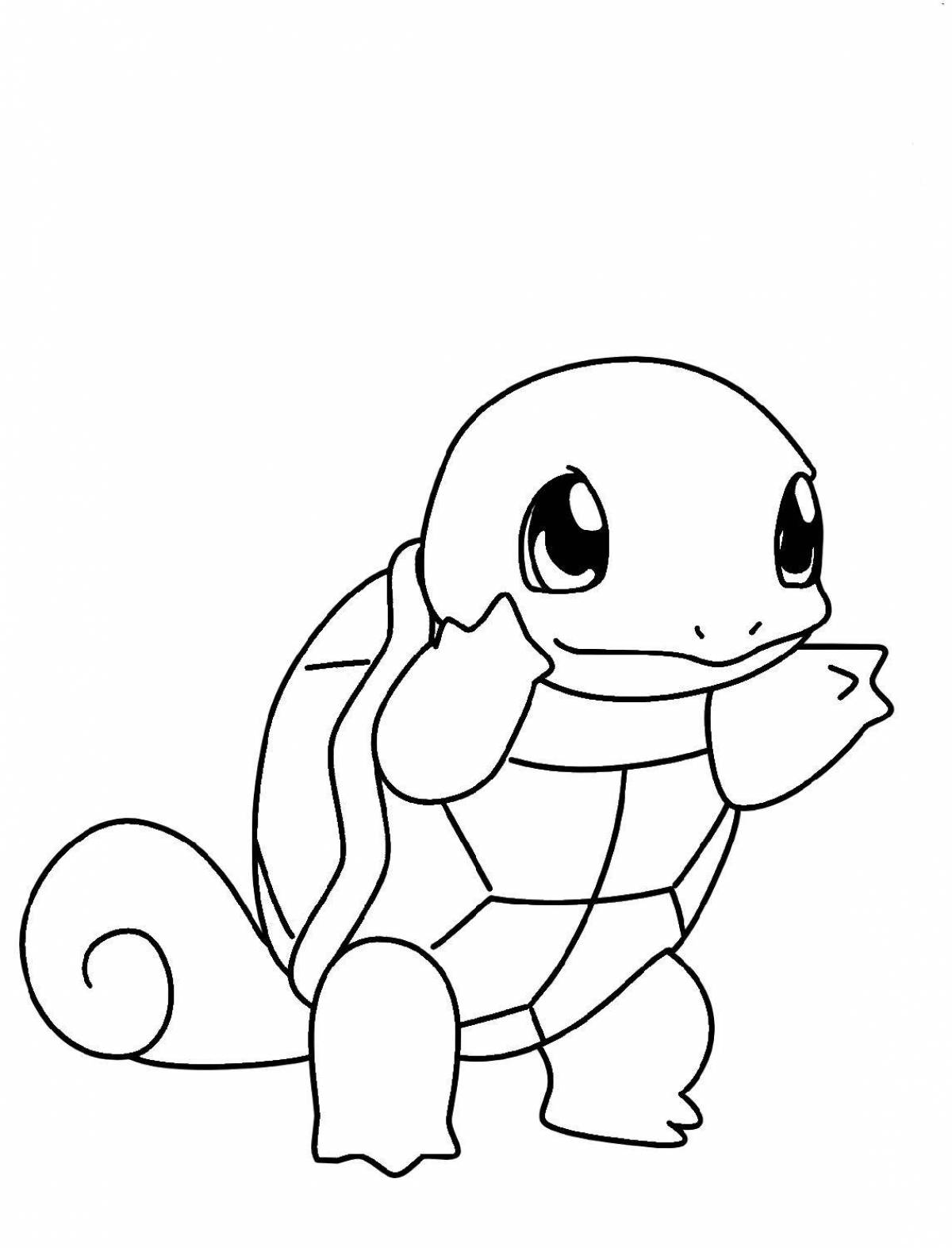 Coloring page joyful squirtle pokemon