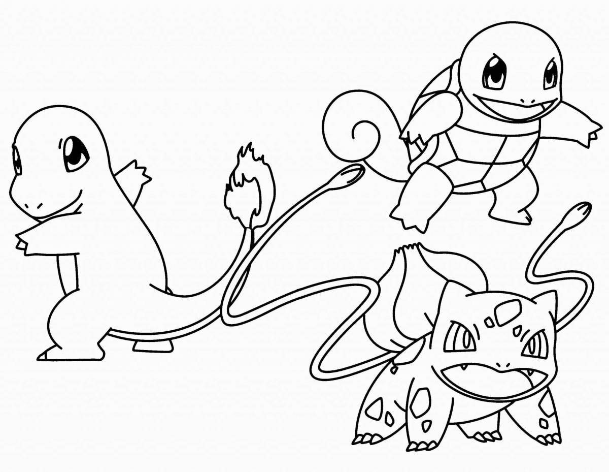 Coloring page adorable squirtle pokemon