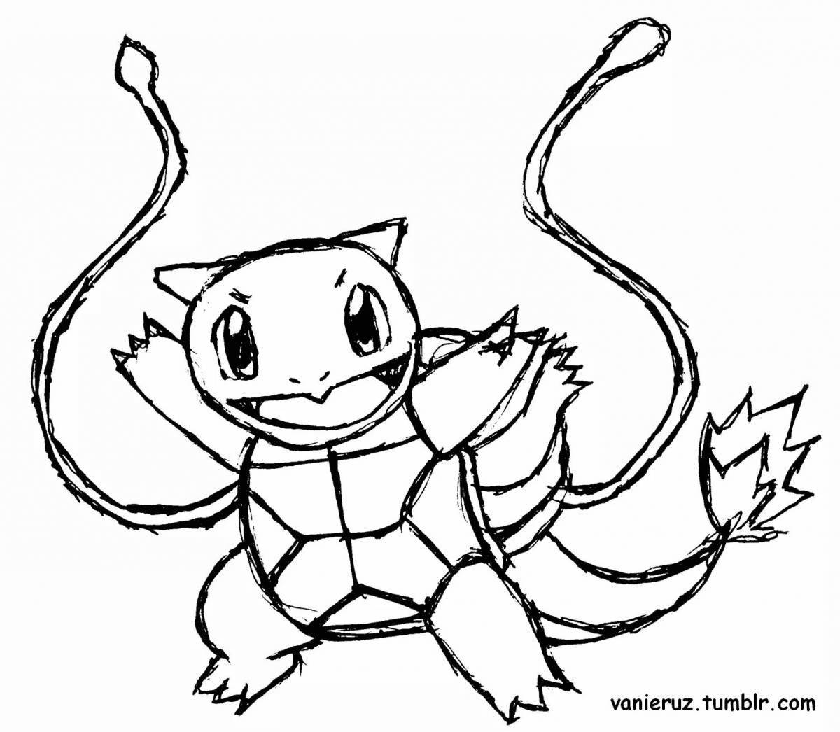 Раскраска fun squirtle pokemon
