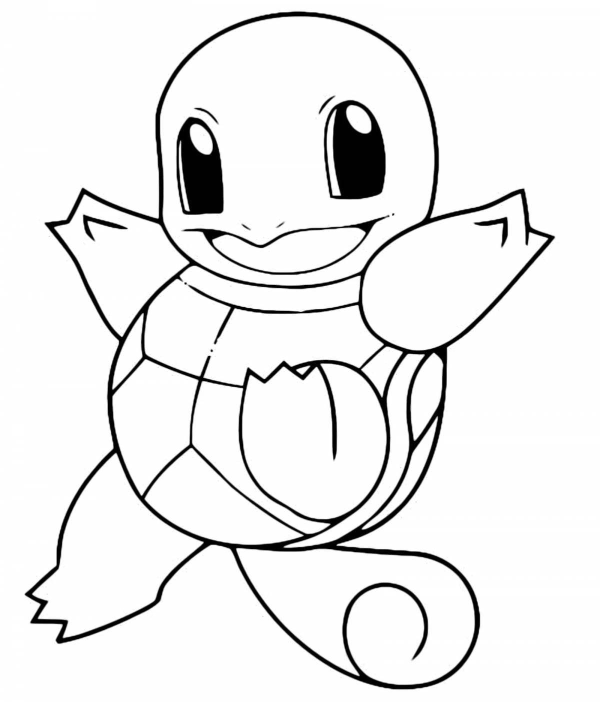 Coloring page of vibrant squirtle pokemon