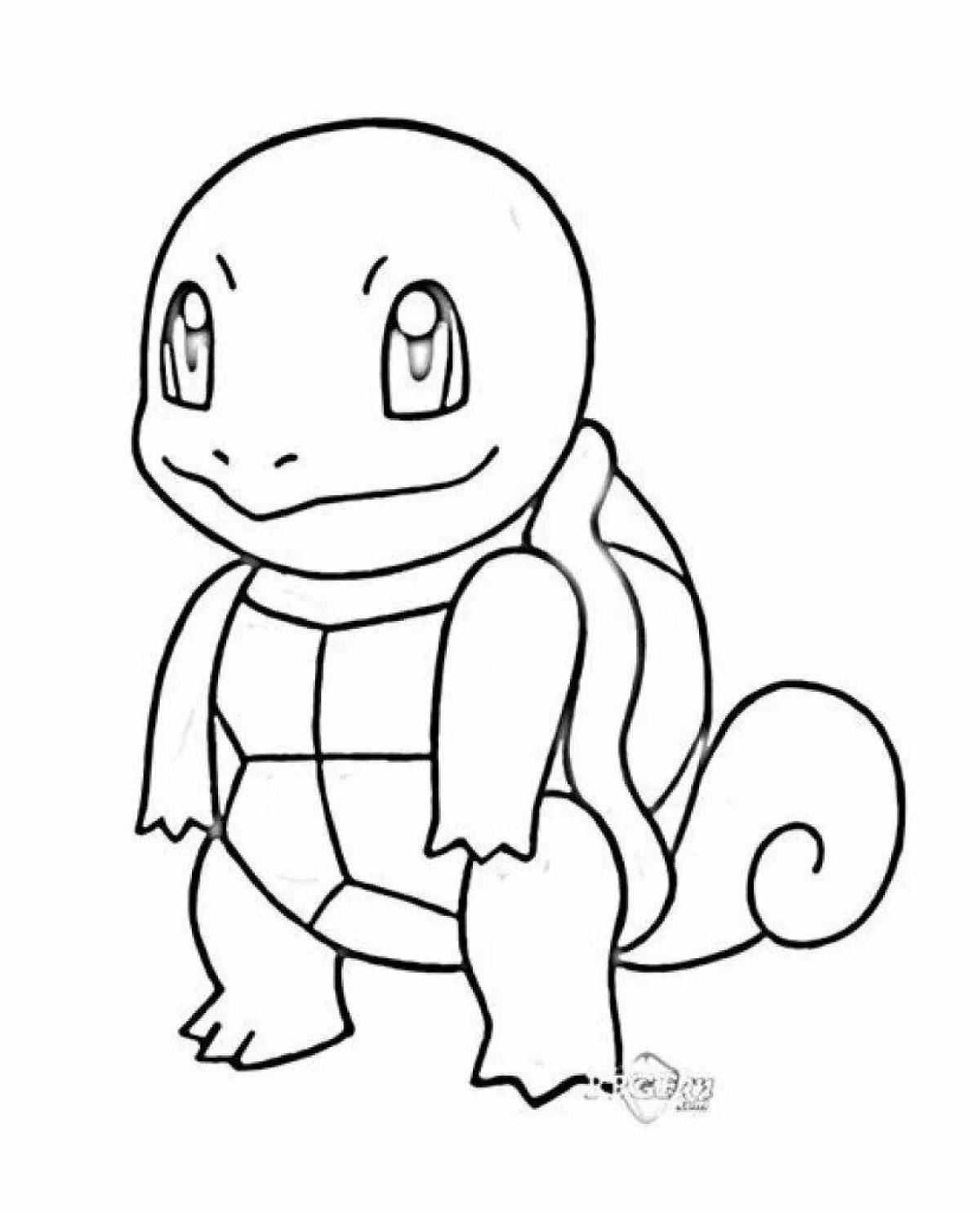Holiday squirtle pokemon coloring page