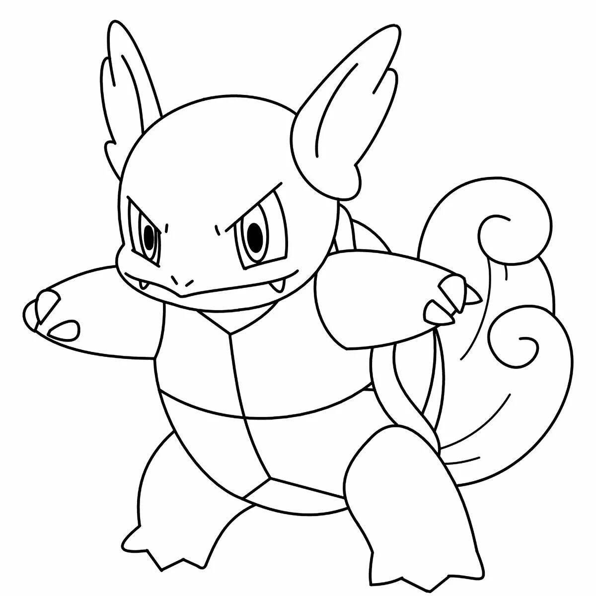Glorious squirtle pokemon coloring page