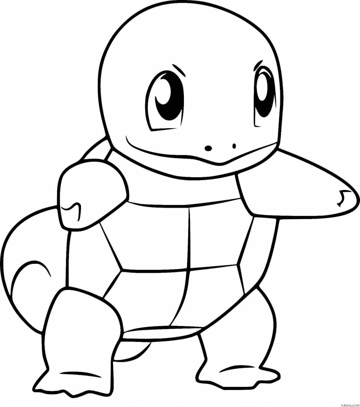 Splendid squirtle pokemon coloring page