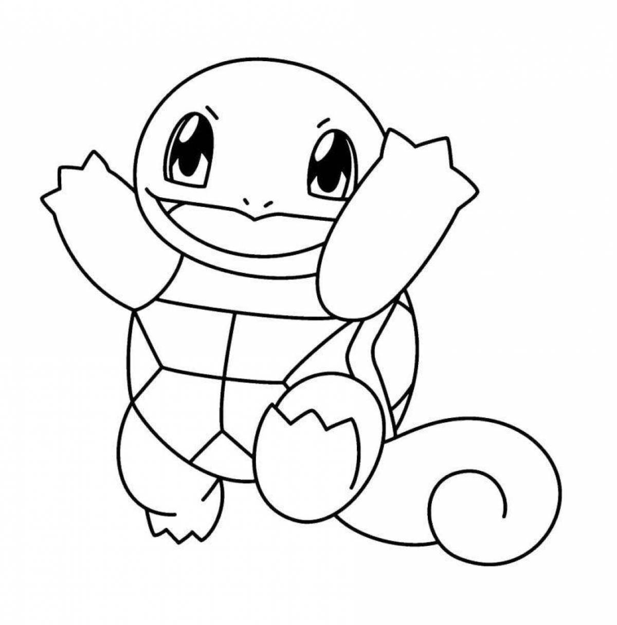 Gorgeous squirtle pokemon coloring page