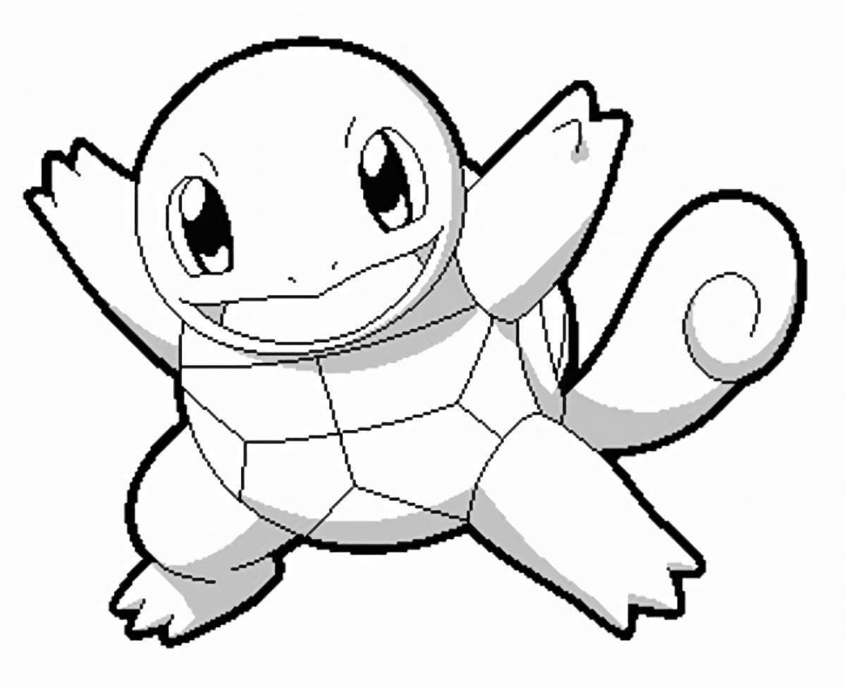 Radiant squirtle pokemon coloring page
