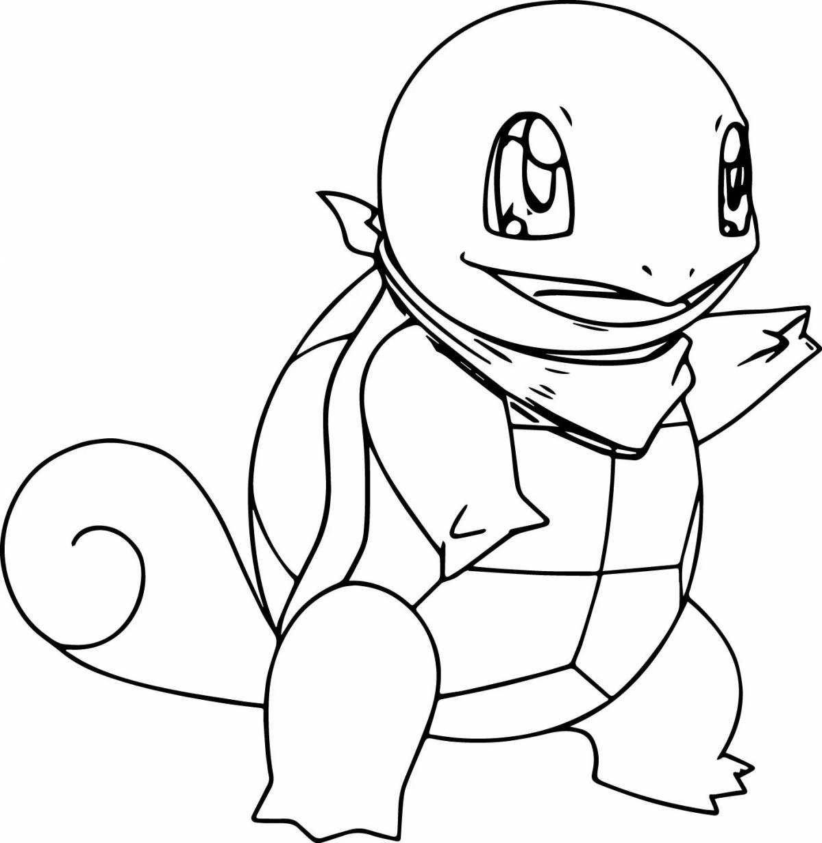 Charming squirtle pokemon coloring book
