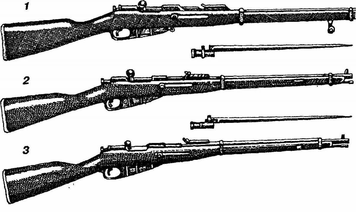 Colorful mosin rifle coloring page