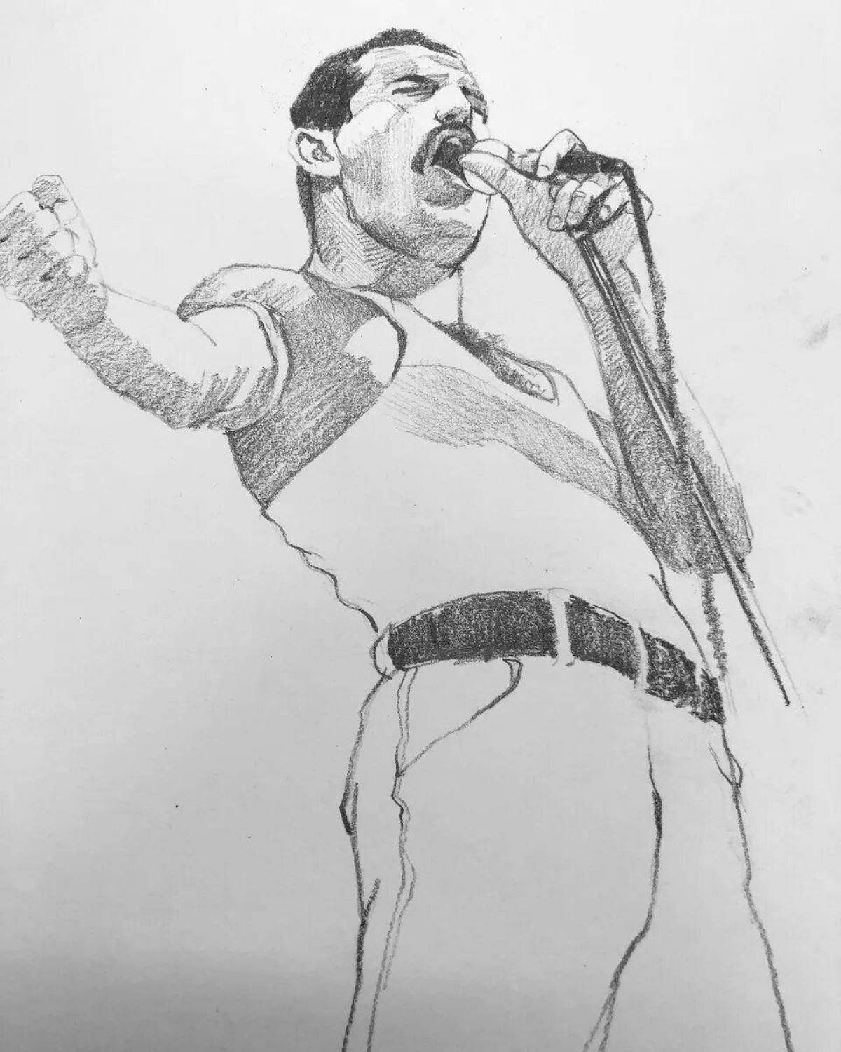 Coloring book shining freddie mercury