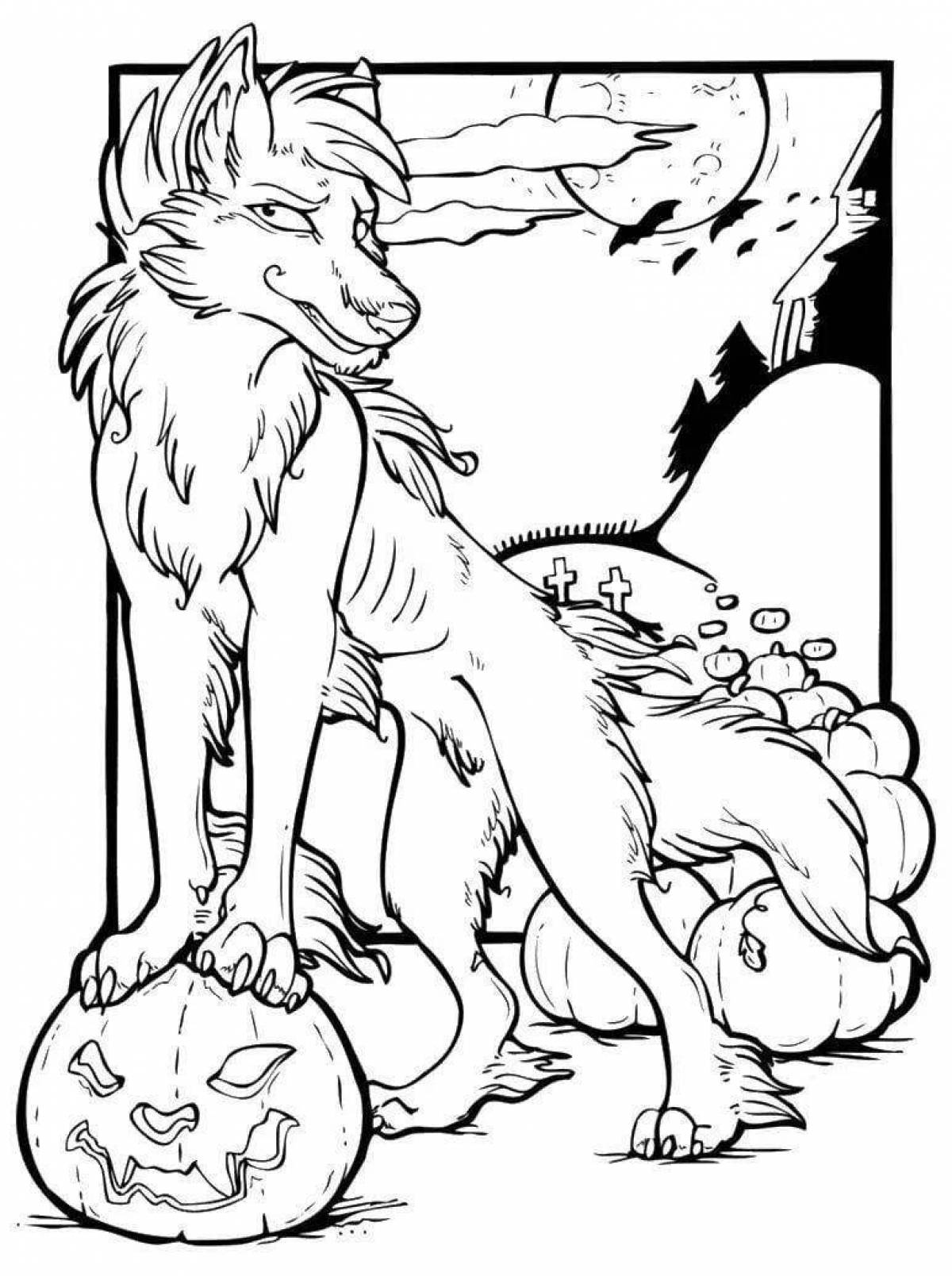 Majestic werewolf coloring page