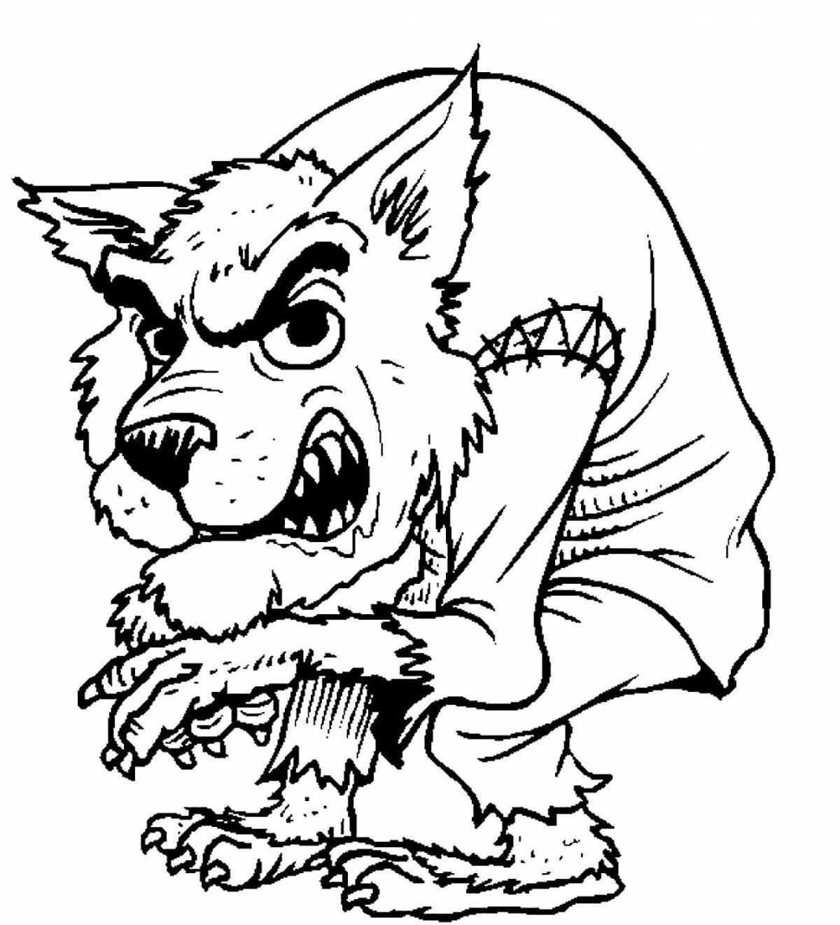 Sinister werewolf coloring book
