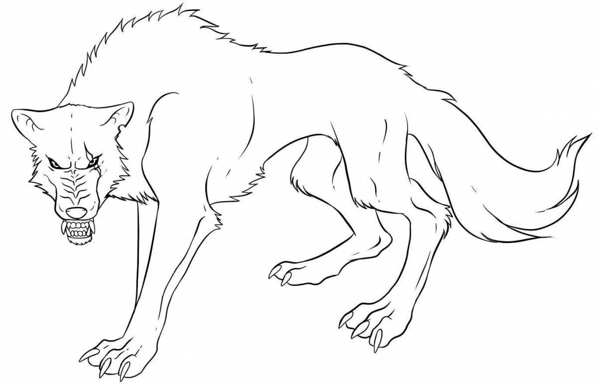 Creepy werewolf coloring page