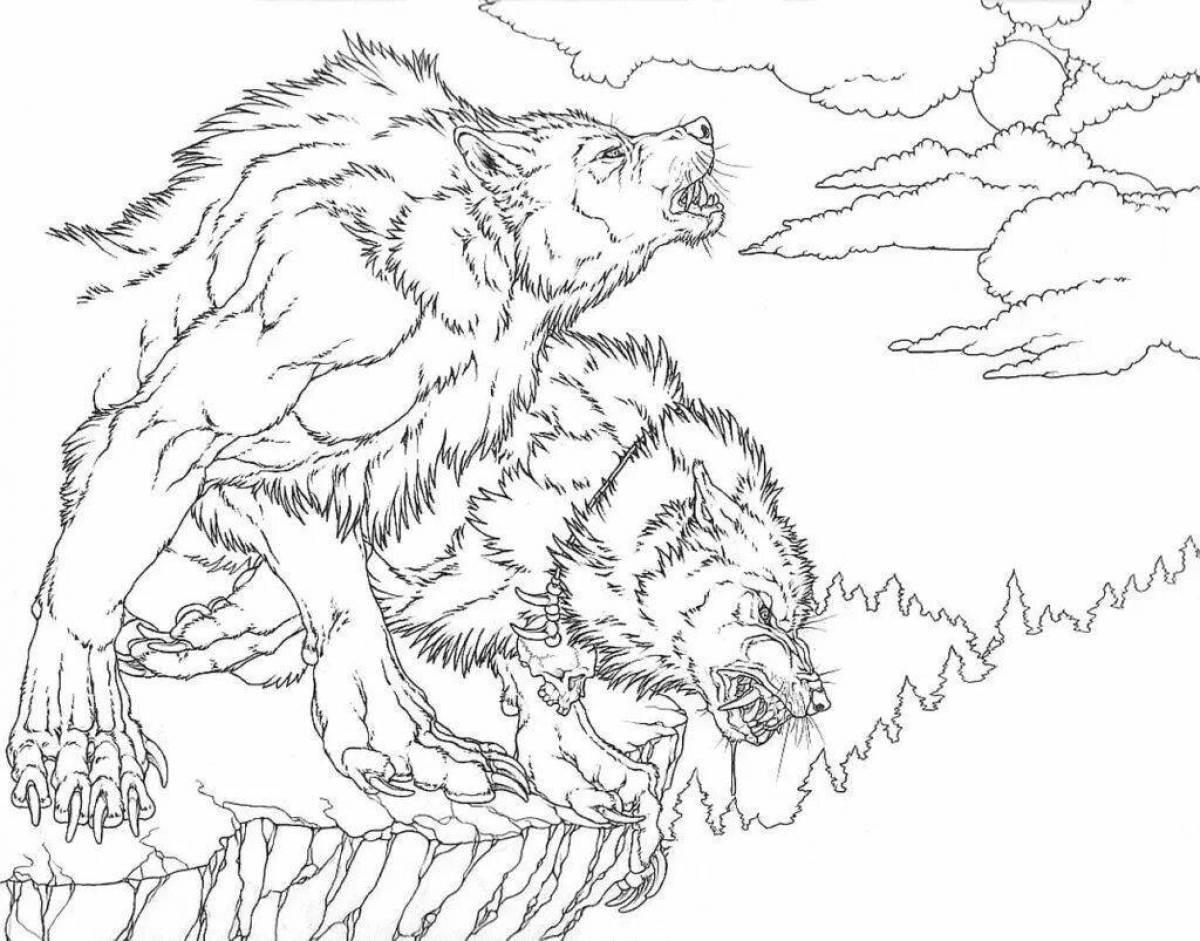 Coloring grim werewolf