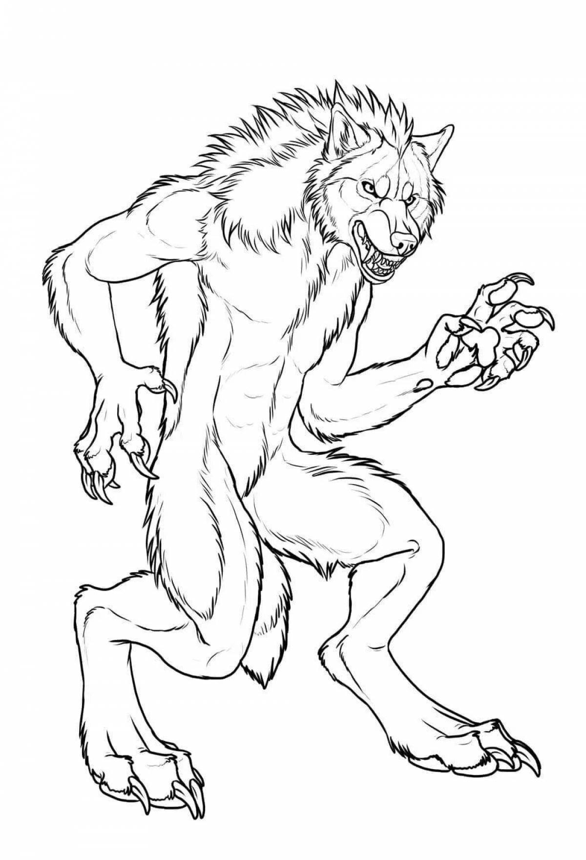Mysterious werewolf coloring book